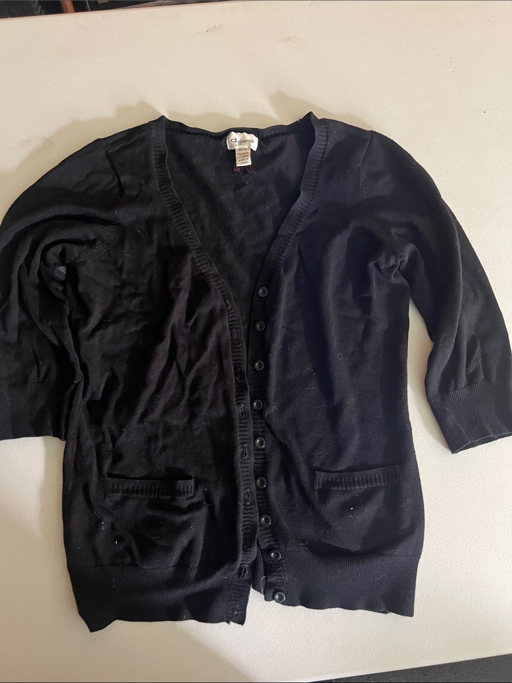 Dynamite Black Button-Front Cardigan